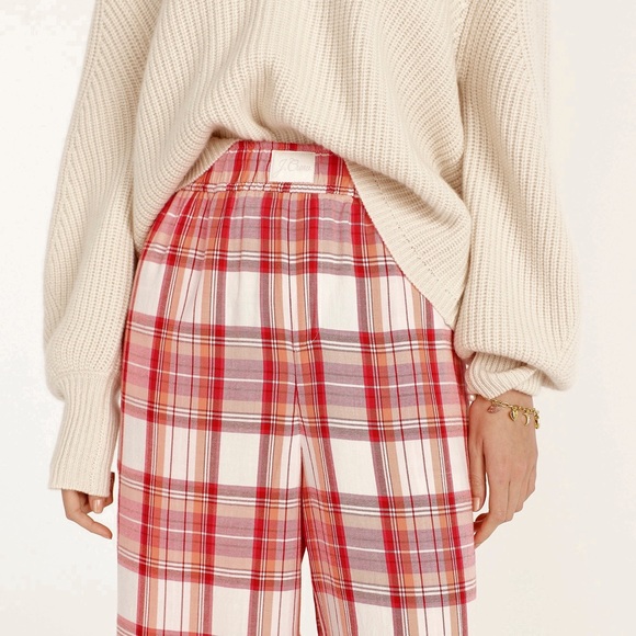 🆕{J.Crew}Flannel wide-leg pajama pant in snowy Stewart tartan - Picture 4 of 7